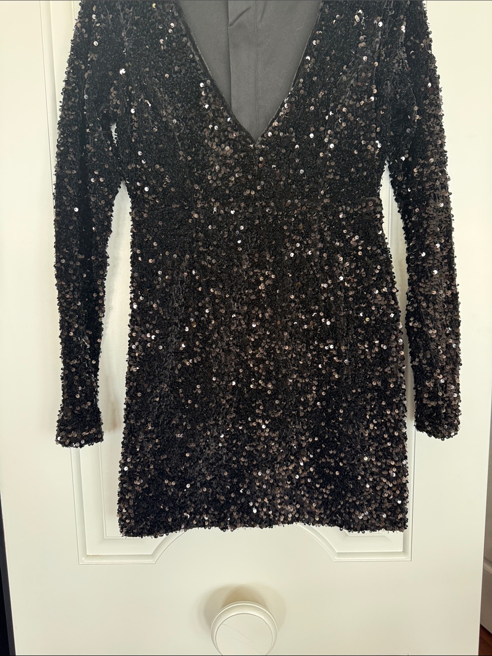 Bardot Black Sequin V-Neck Top